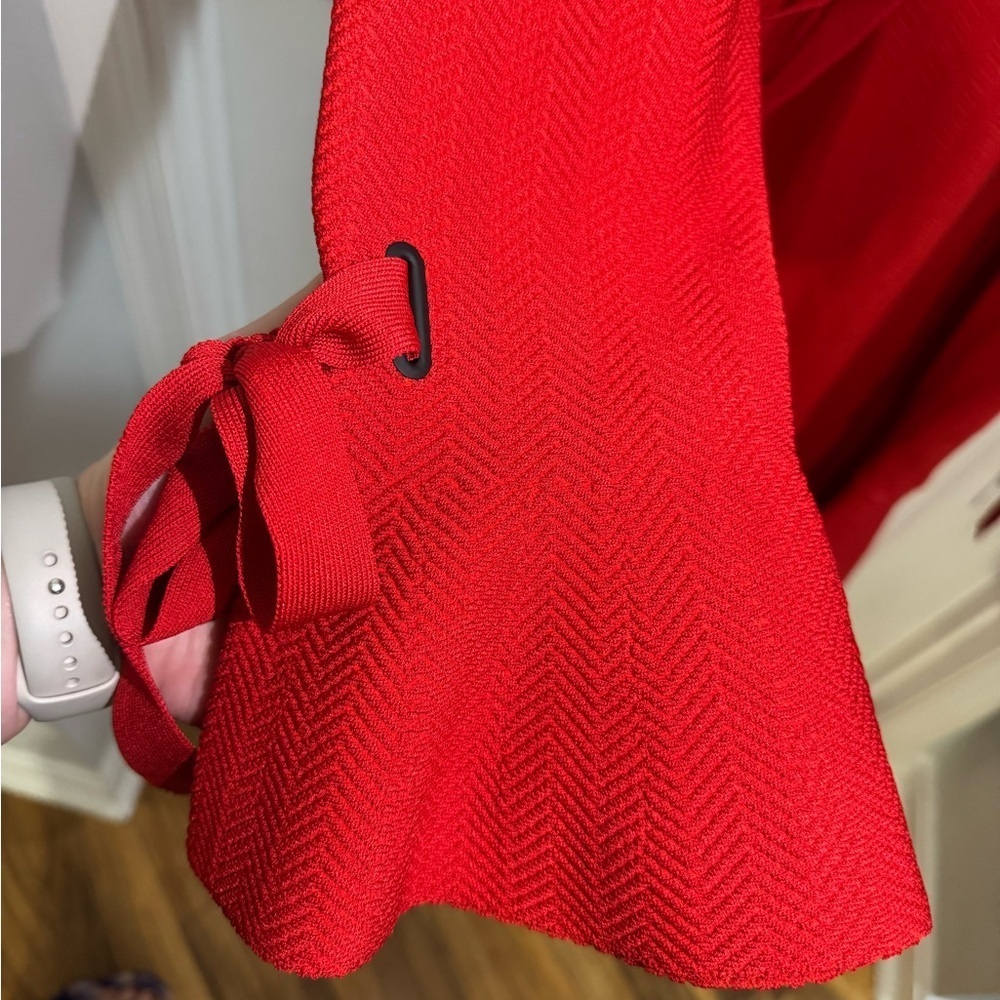 Jonathan Simkhai Vibrant Red Long Sleeve Dress Elegant Holiday - Picture 3 of 10